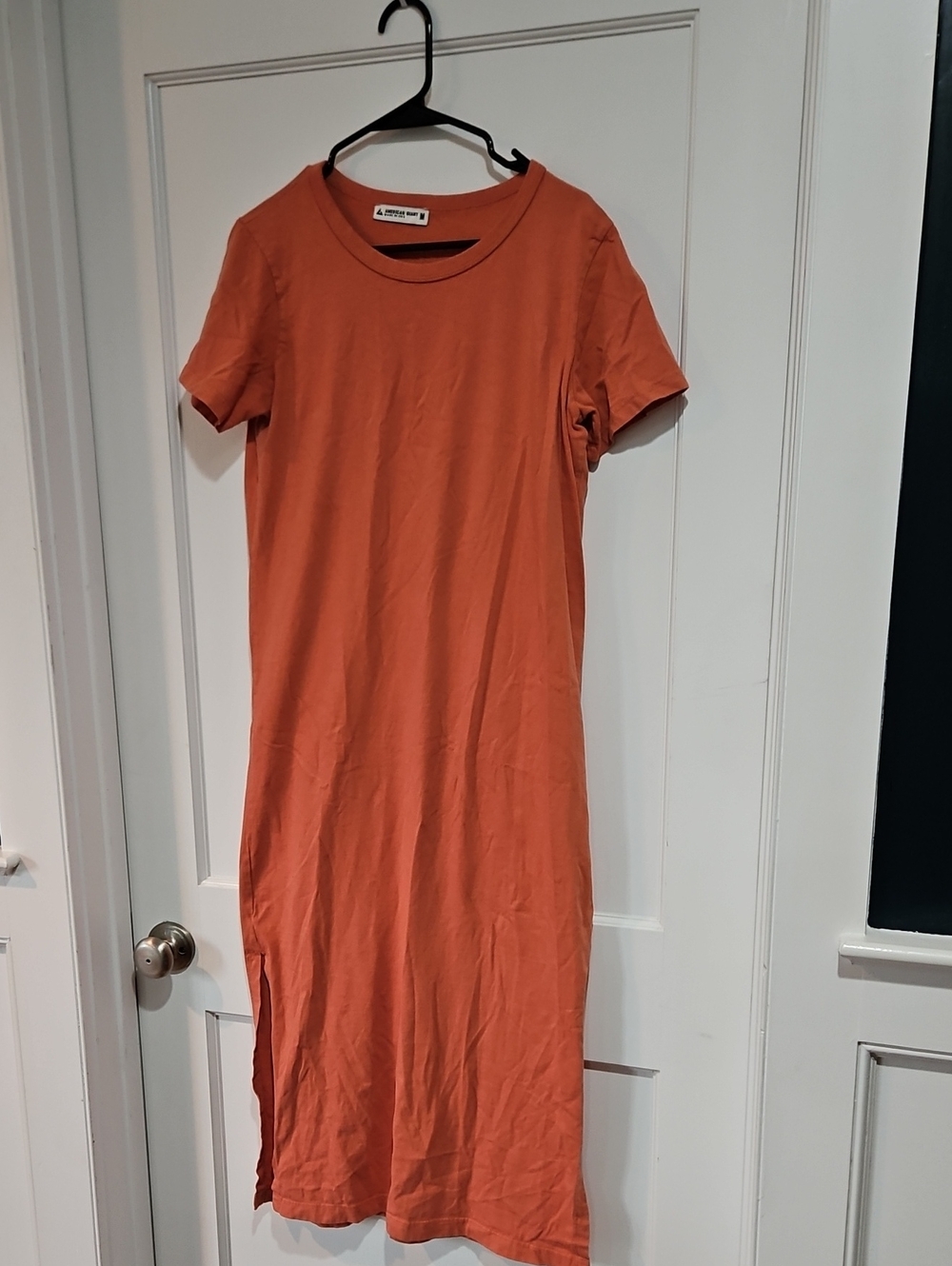 American Giant Muted Orange Short Sleeve Midi Dress Medium